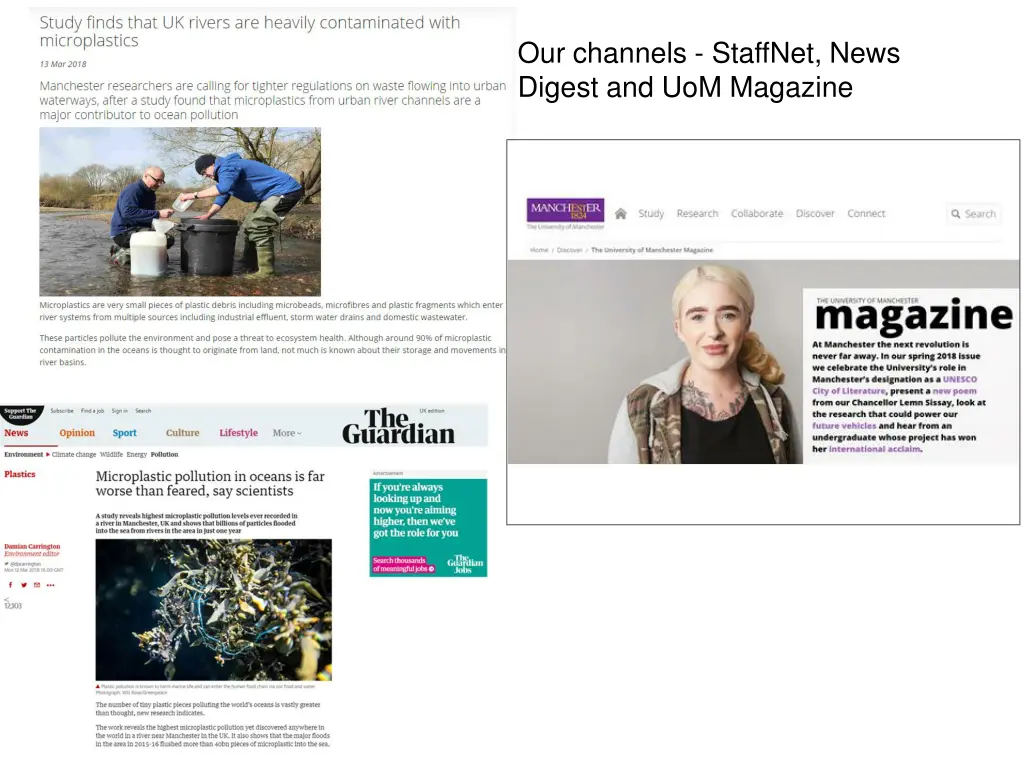 our channels staffnet news digest and uom magazine