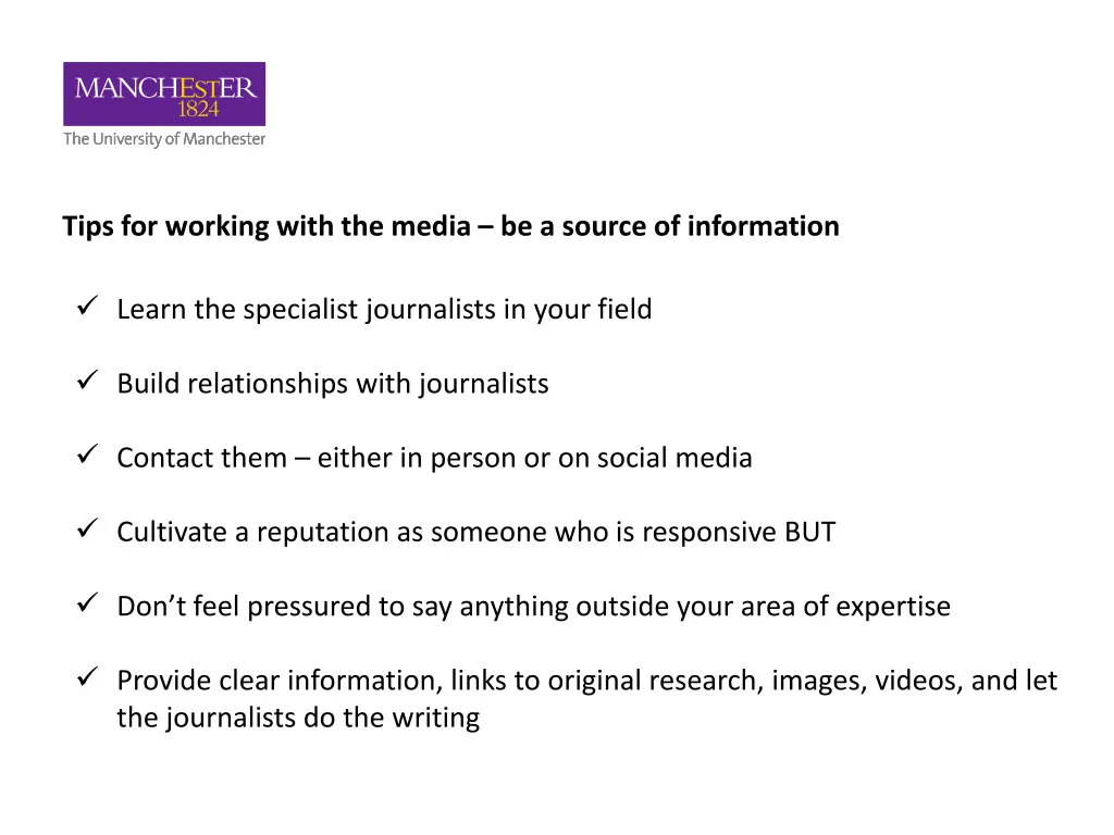 tips for working with the media be a source