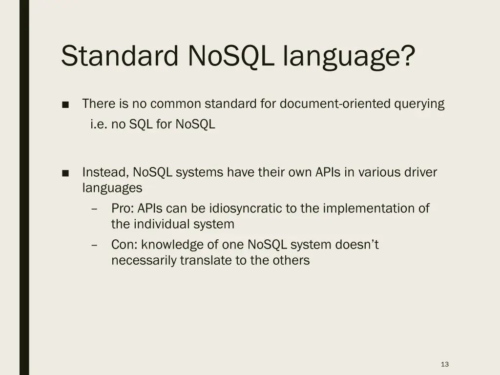 standard nosql language