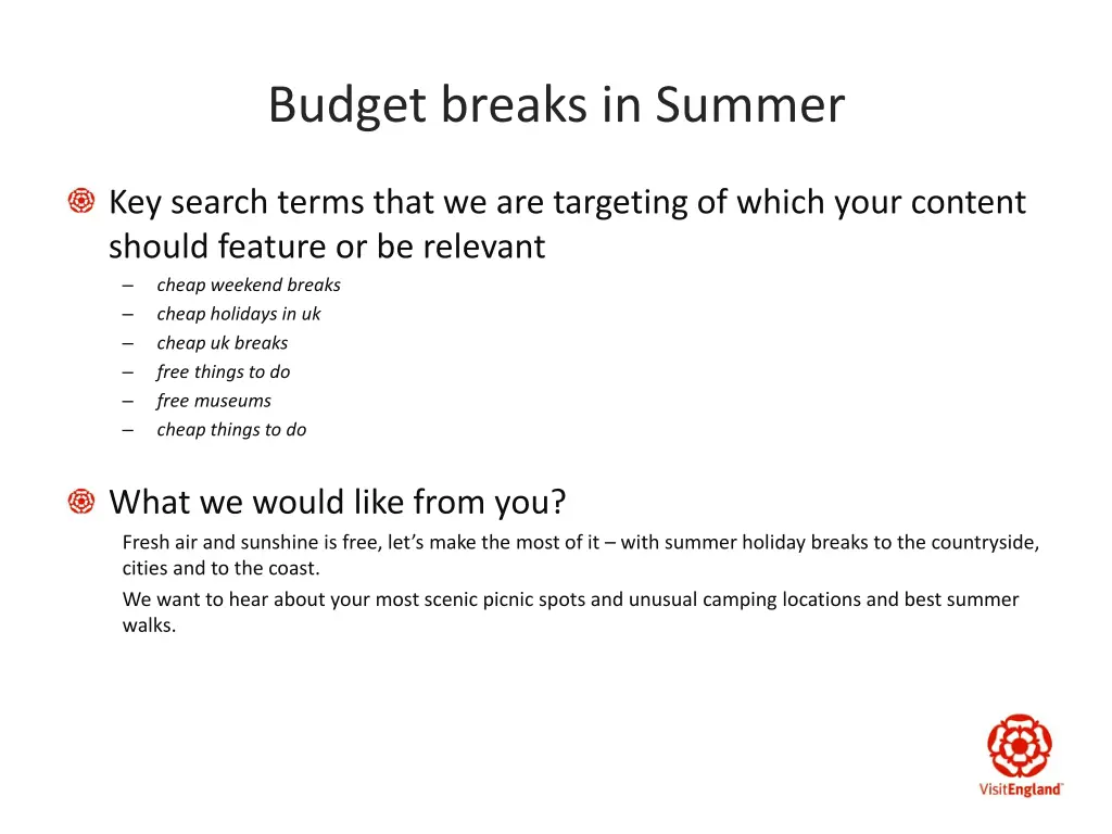 budget breaks in summer