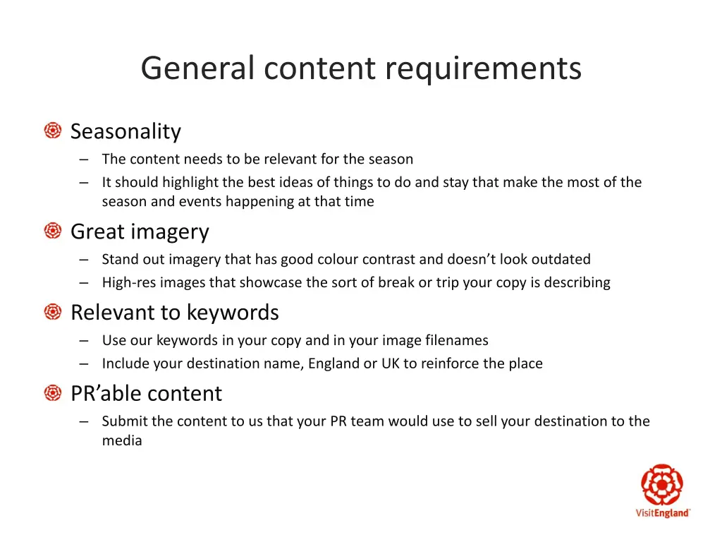 general content requirements