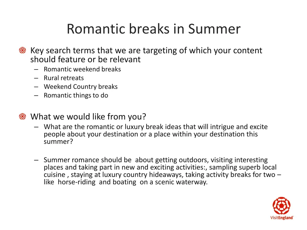 romantic breaks in summer