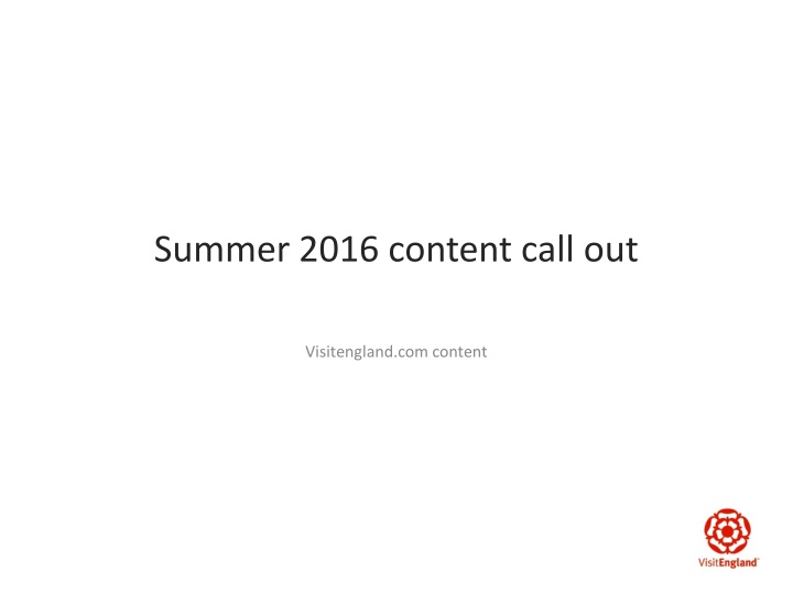 summer 2016 content call out