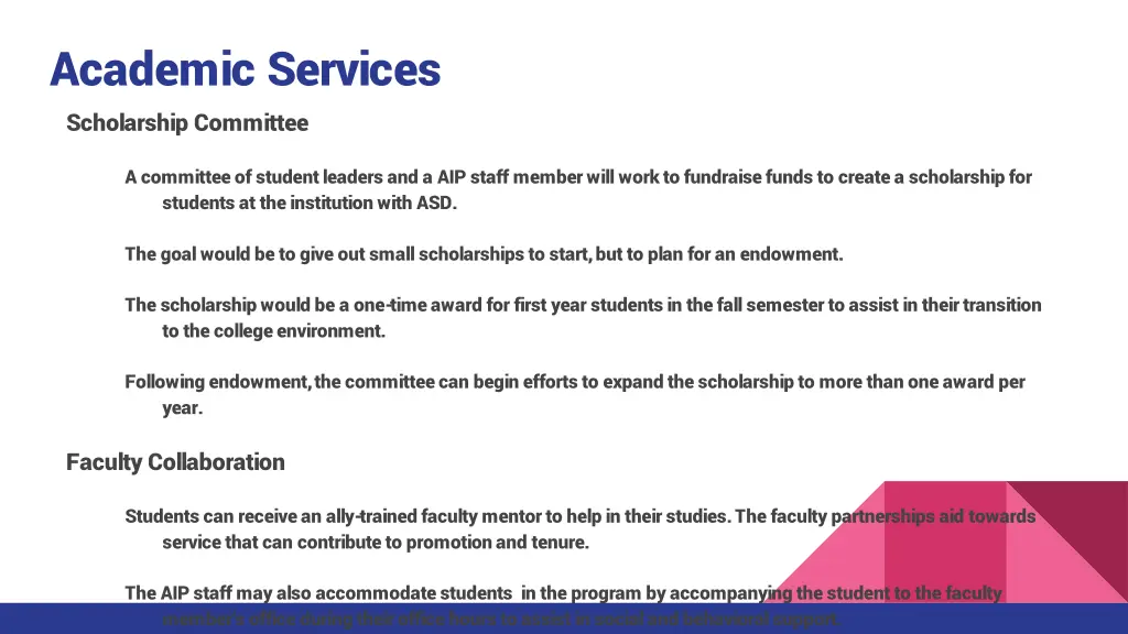 academic services scholarship committee