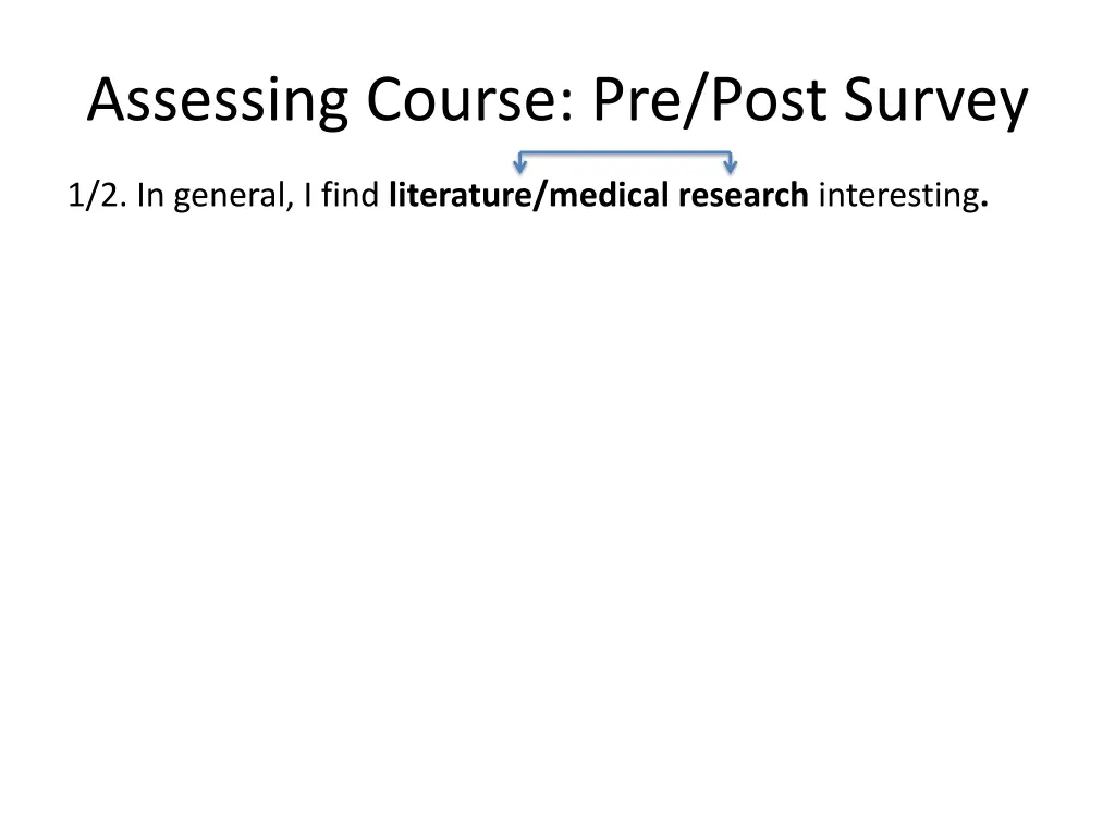 assessing course pre post survey