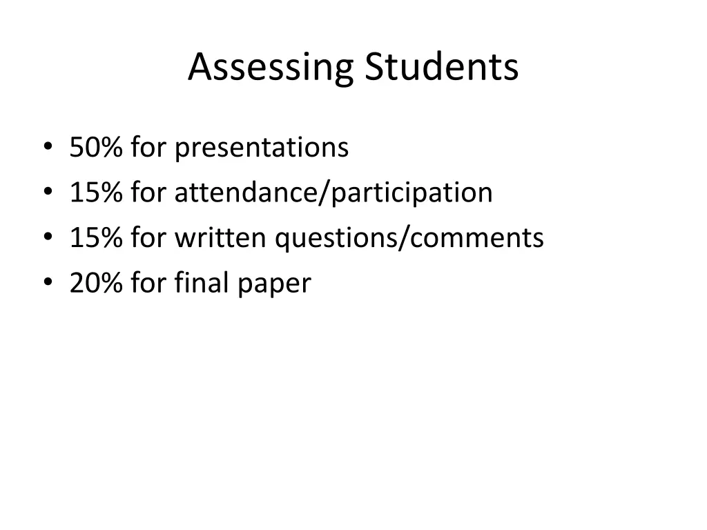 assessing students