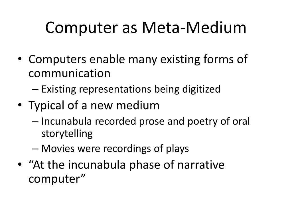 computer as meta medium