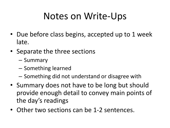 notes on write ups