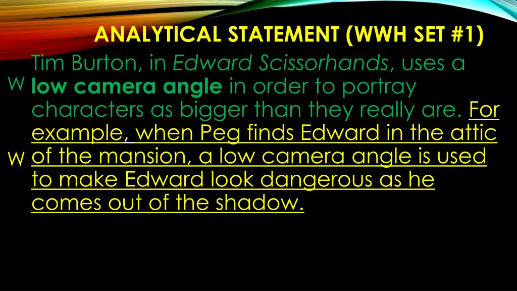 analytical statement wwh set 1 tim burton 1