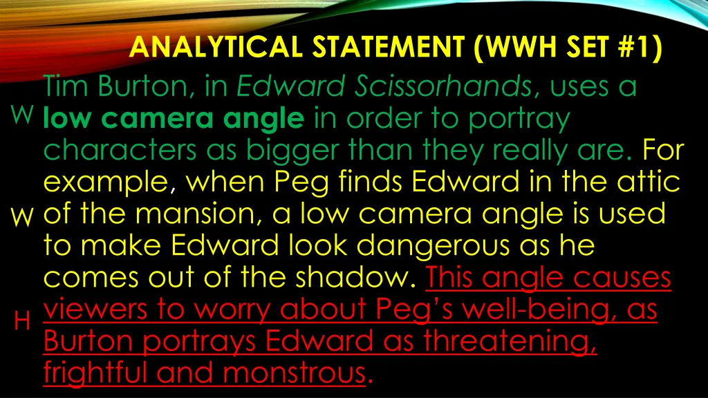 analytical statement wwh set 1 tim burton 2