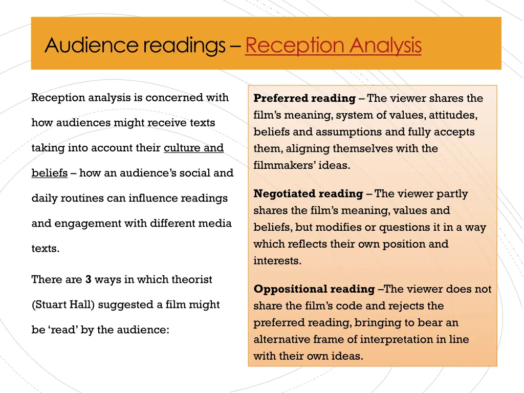 audience readings reception analysis