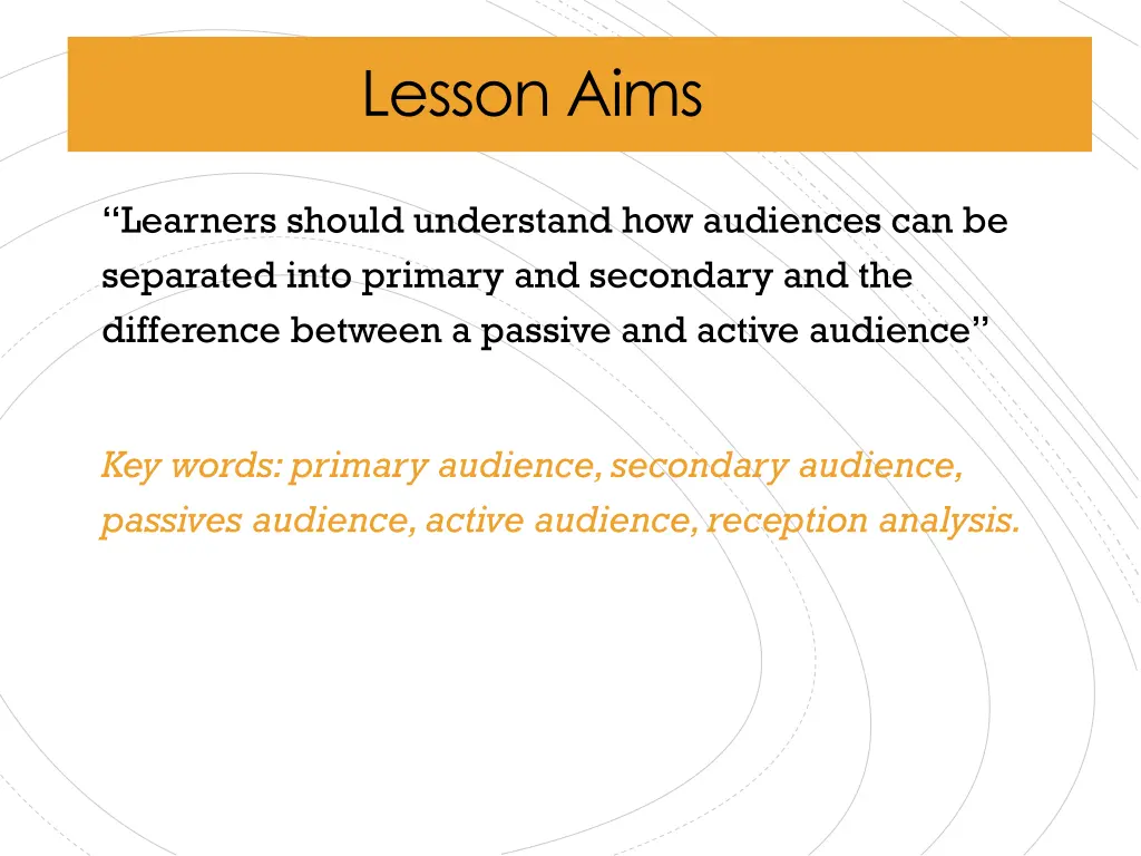 lesson aims