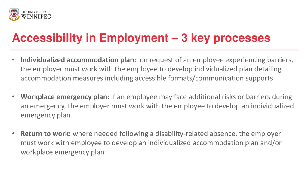 accessibility in employment 3 key processes