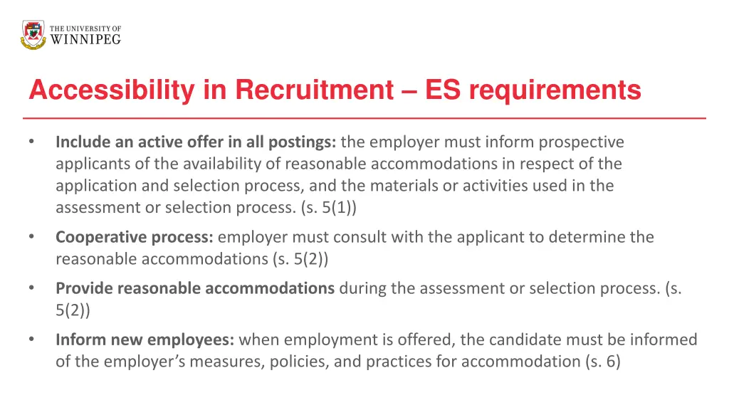 accessibility in recruitment es requirements