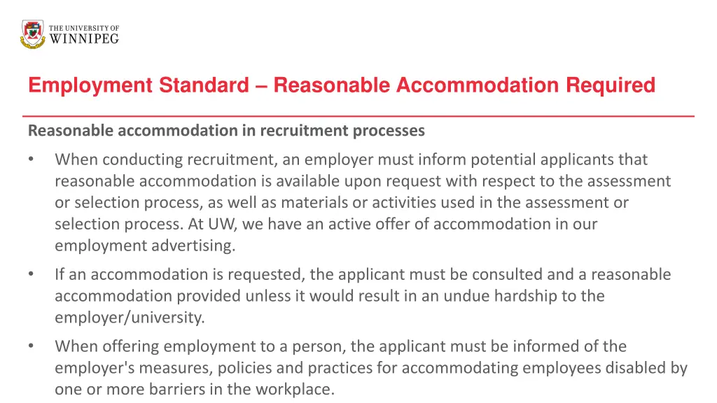 employment standard reasonable accommodation 1