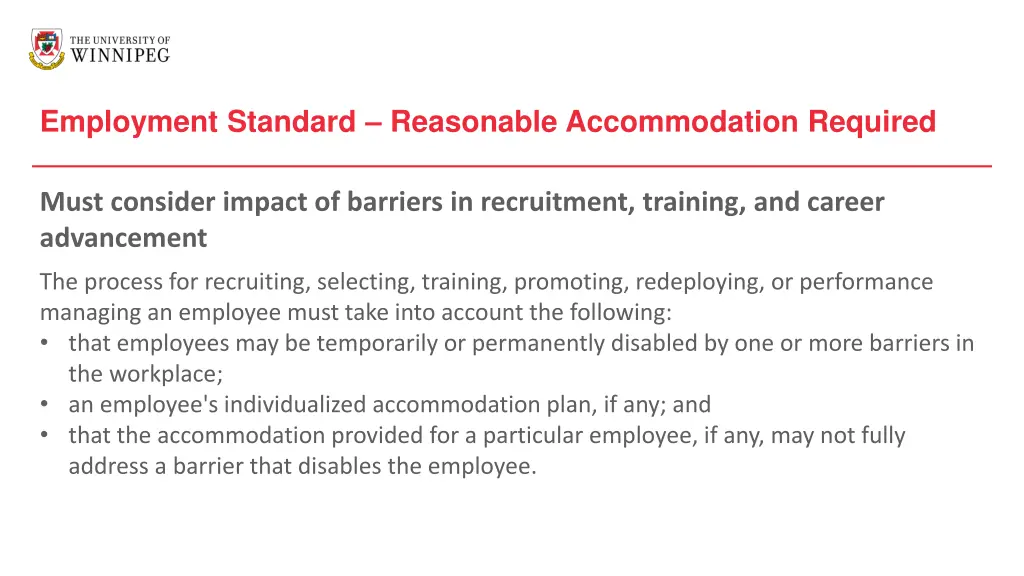 employment standard reasonable accommodation 2