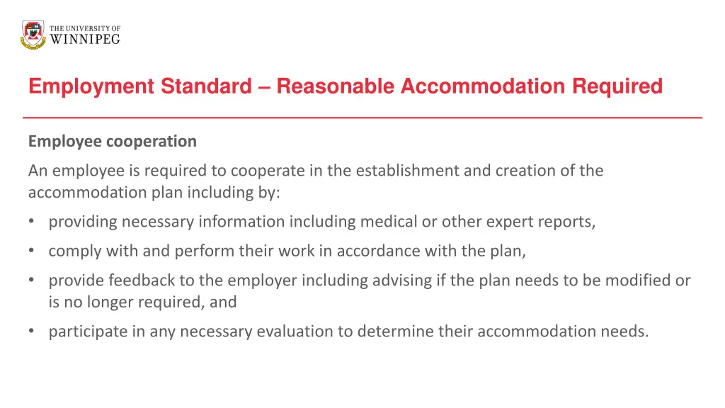 employment standard reasonable accommodation 5