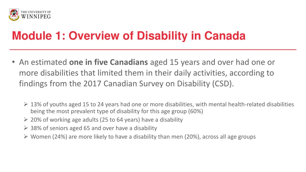 module 1 overview of disability in canada