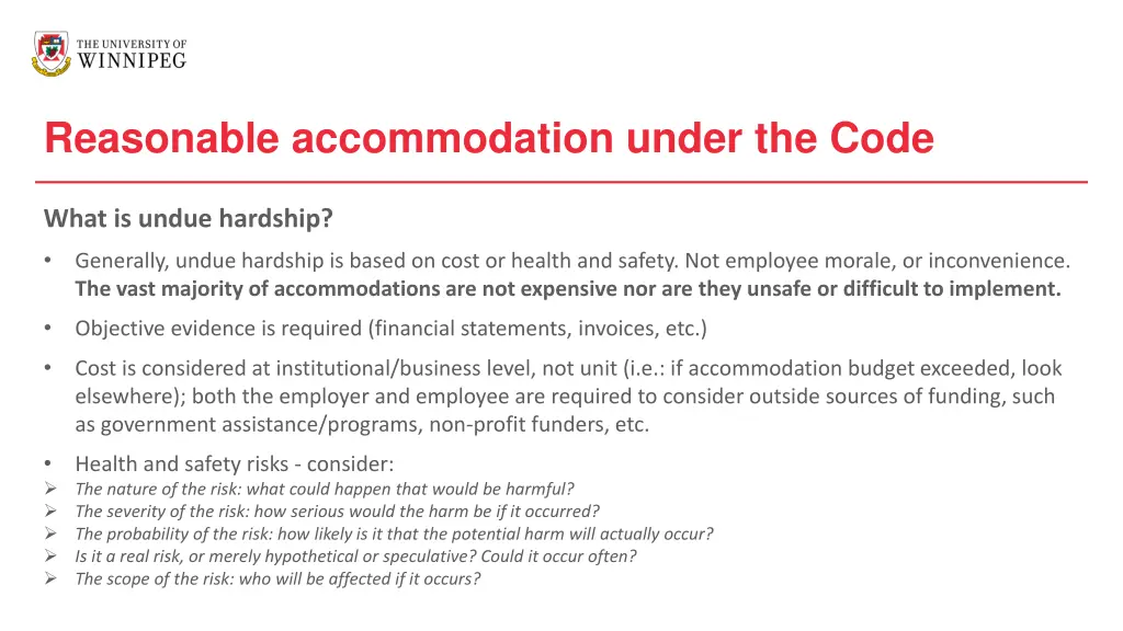 reasonable accommodation under the code 2