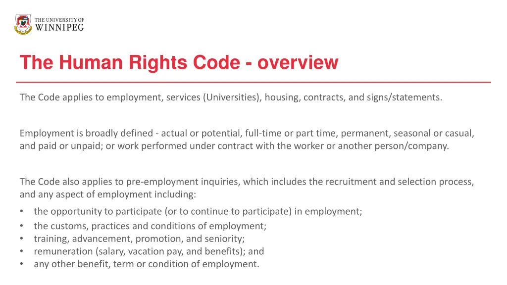 the human rights code overview 1