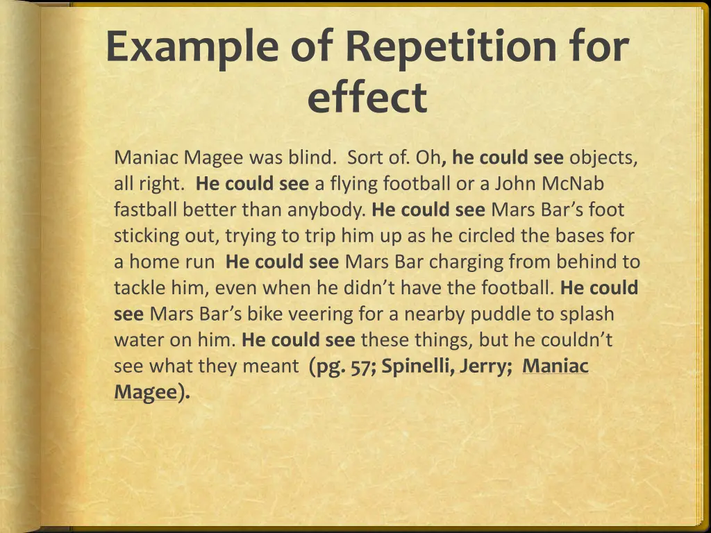 example of repetition for effect