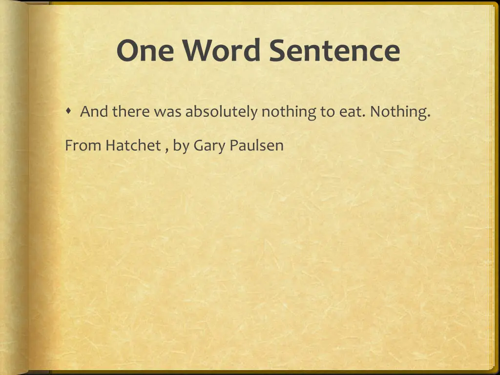 one word sentence