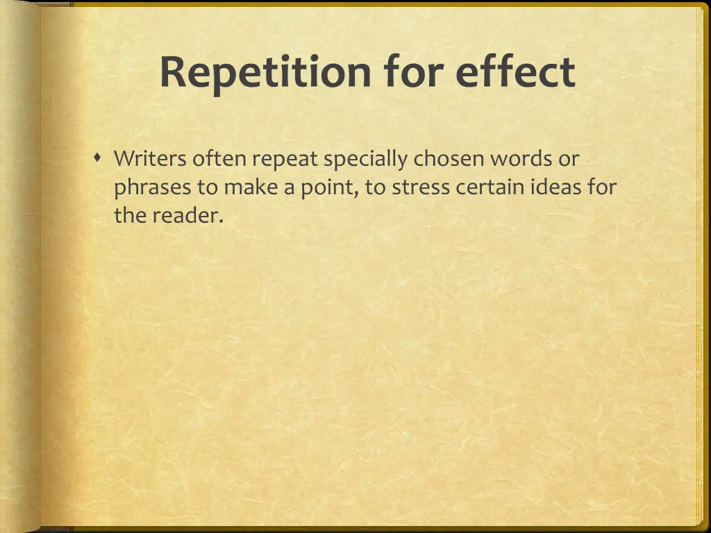 repetition for effect