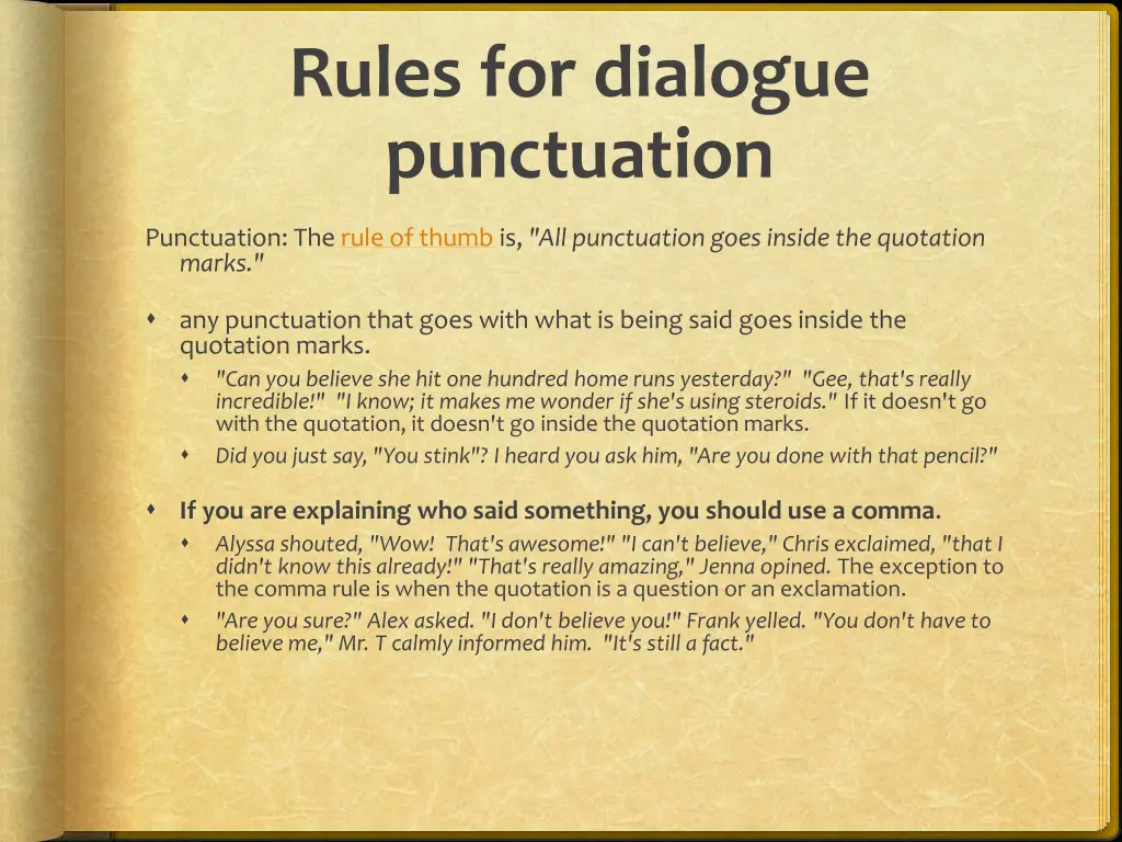 rules for dialogue punctuation