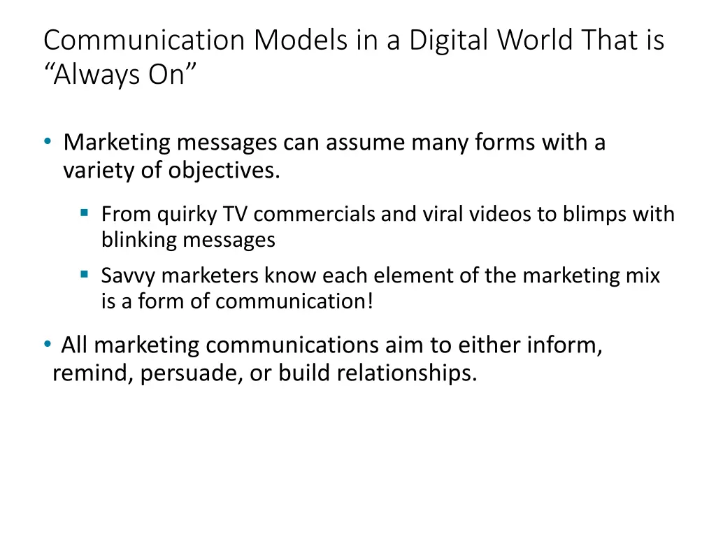 communication models in a digital world that