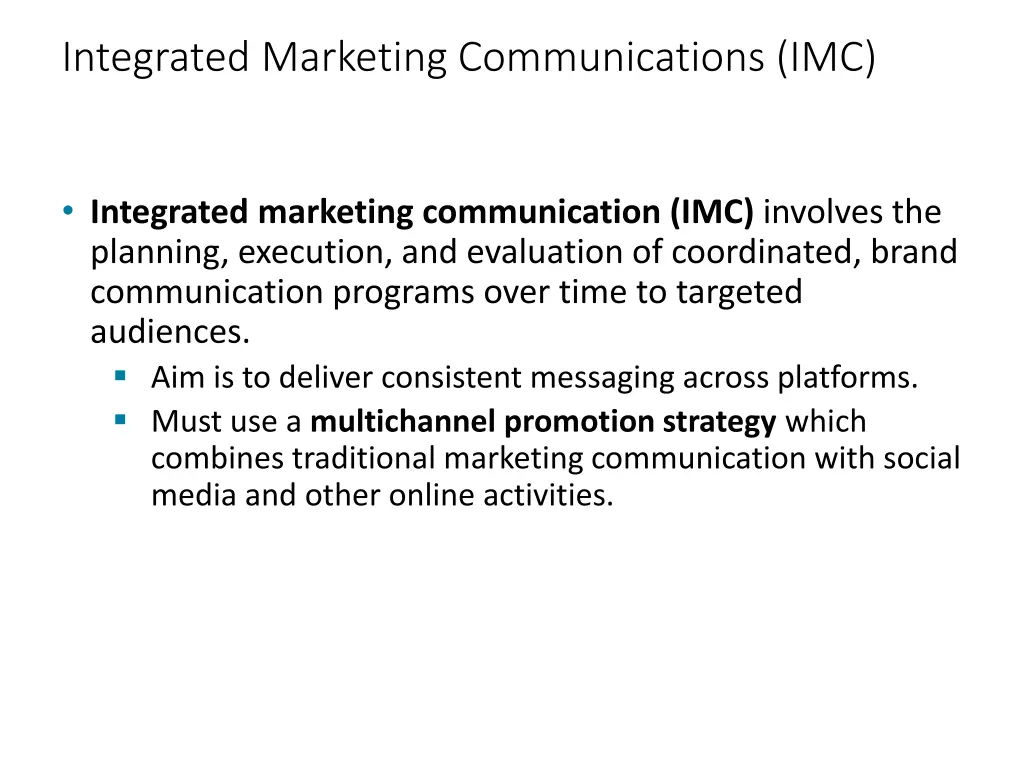 integrated marketing communications imc