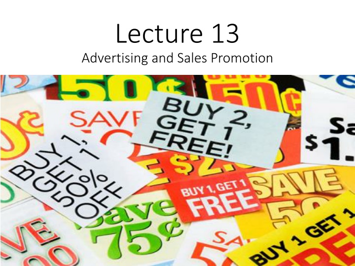 lecture 13 advertising and sales promotion