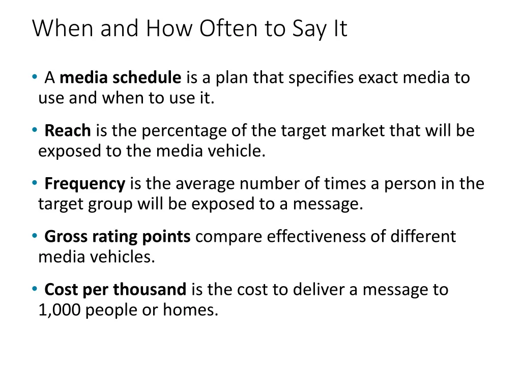 when and how often to say it