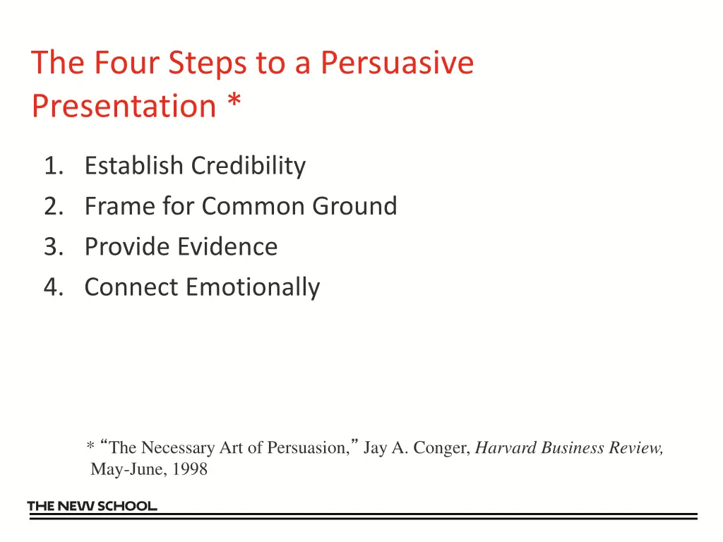 the four steps to a persuasive presentation