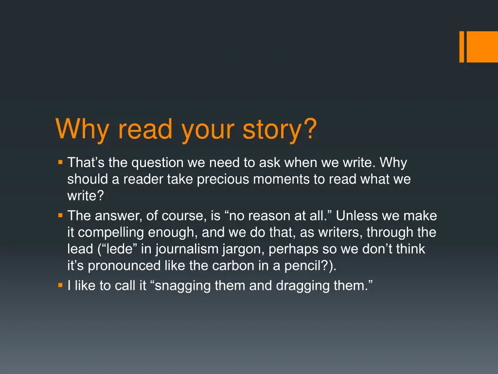 why read your story