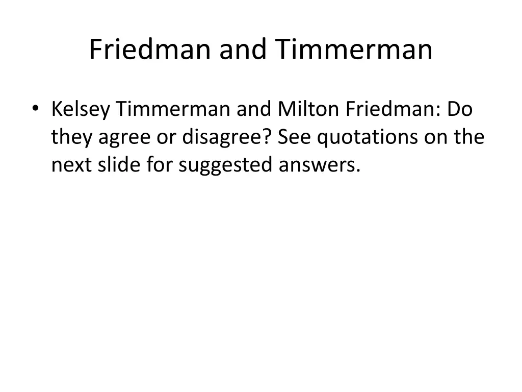 friedman and timmerman