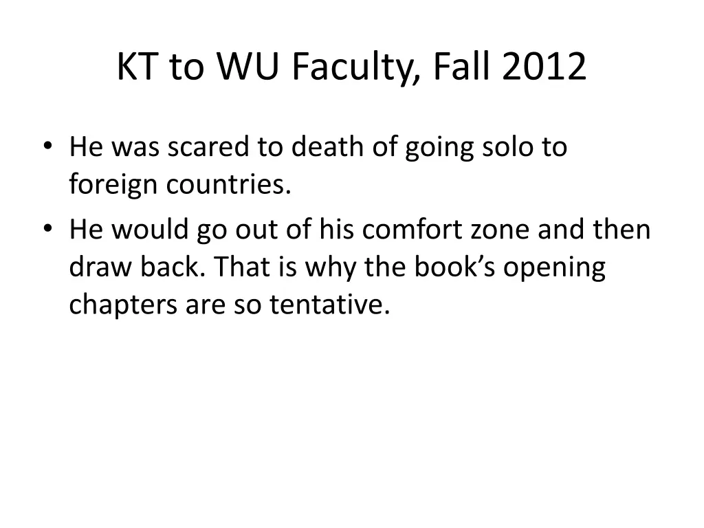 kt to wu faculty fall 2012