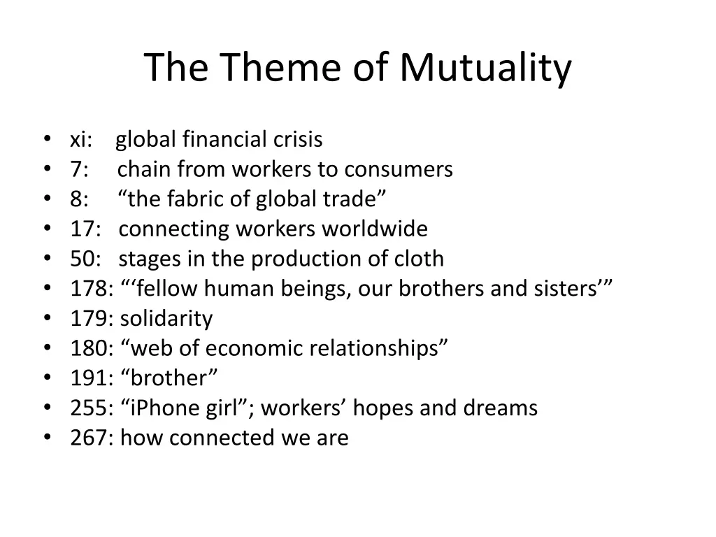 the theme of mutuality 1