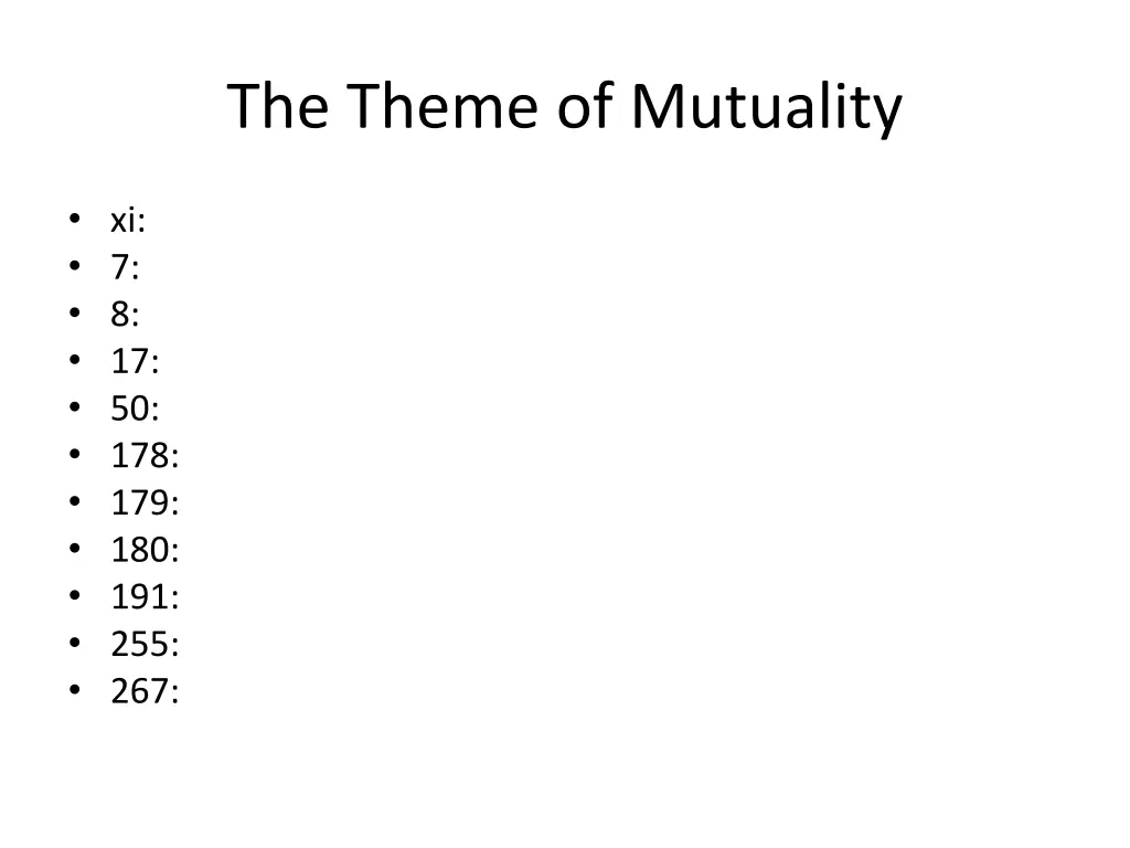 the theme of mutuality