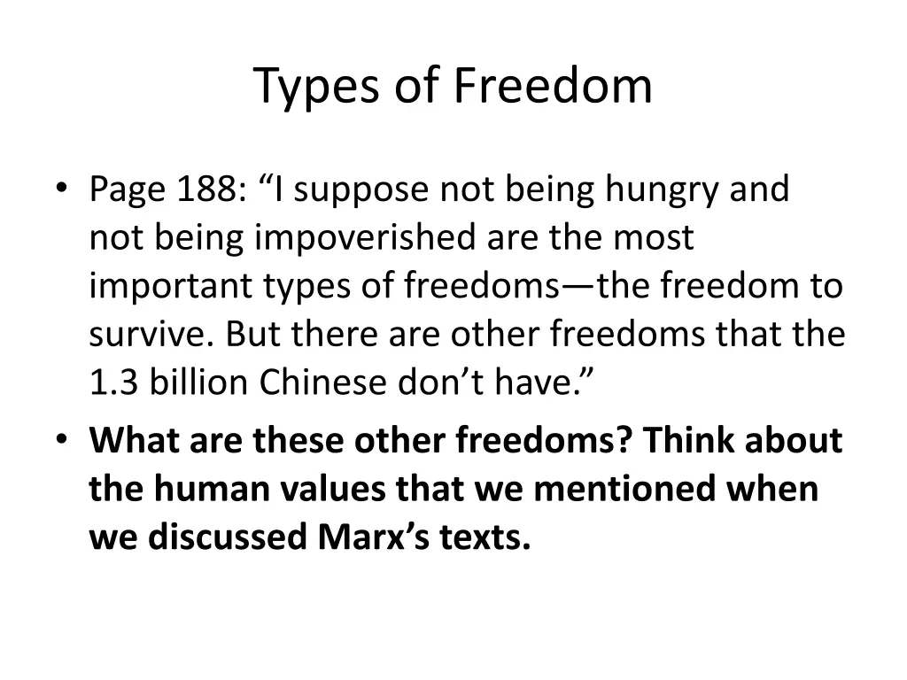 types of freedom