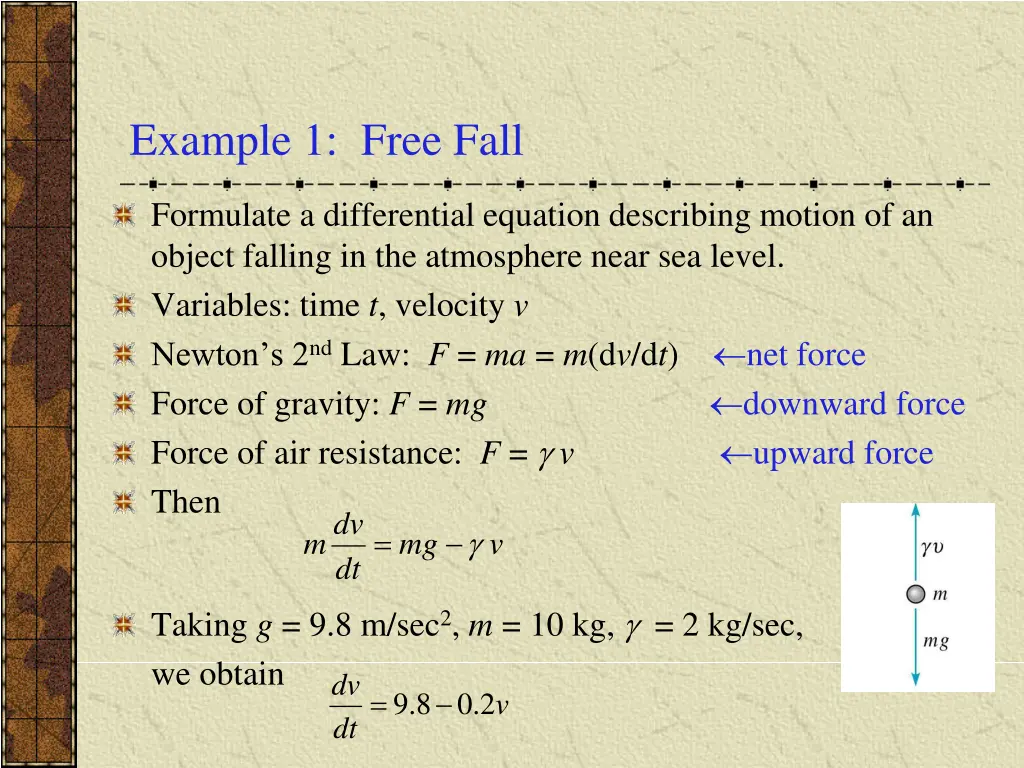 example 1 free fall