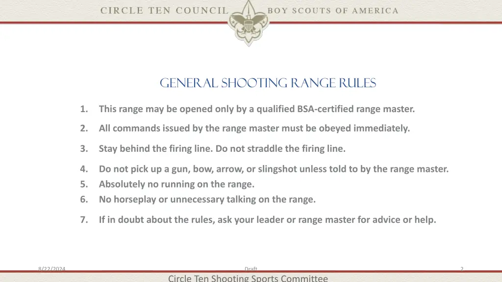 general shooting range rules