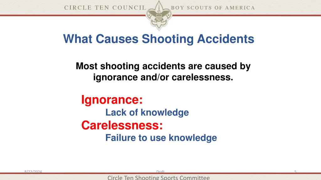 what causes shooting accidents