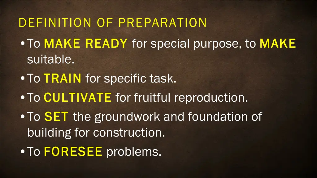 definition of preparation to make ready make