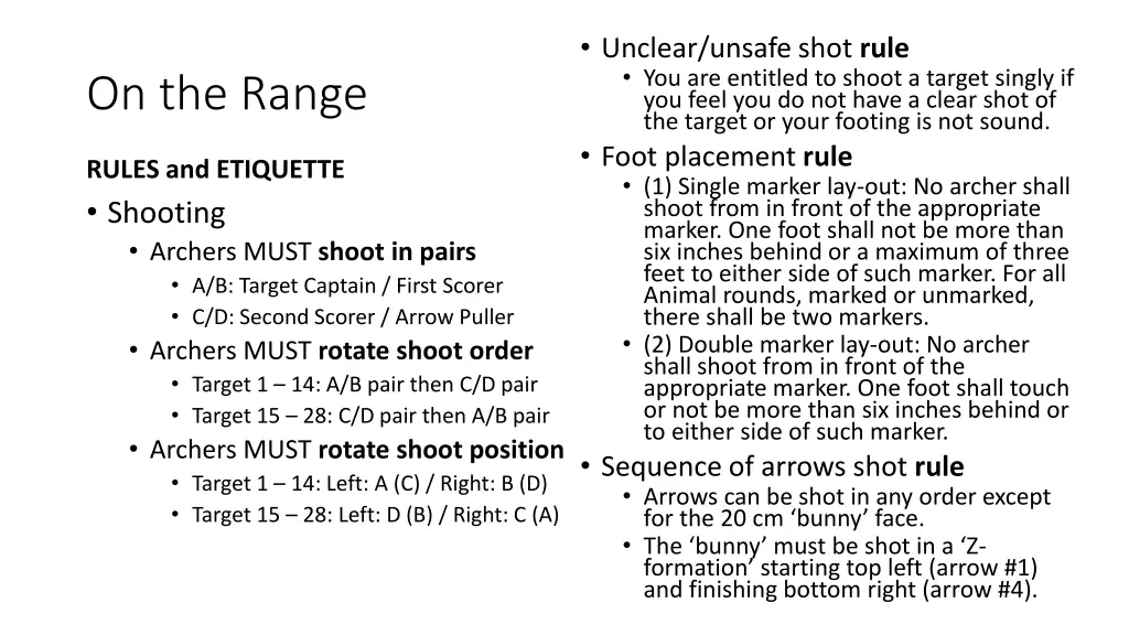 unclear unsafe shot rule you are entitled