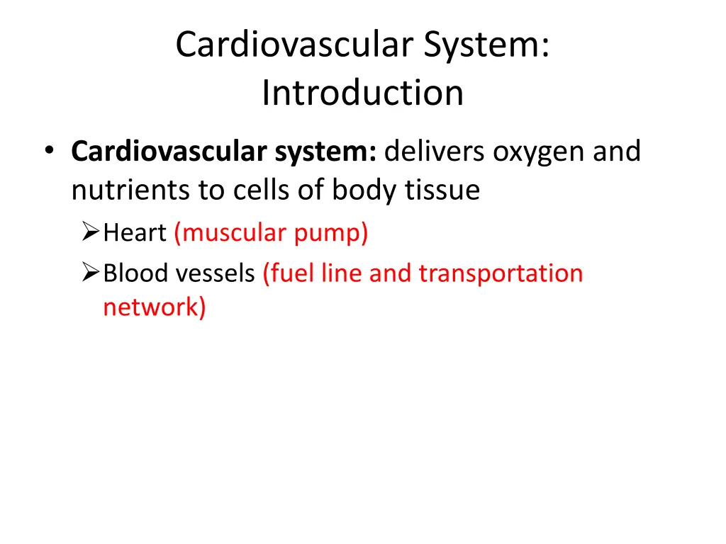 cardiovascular system introduction