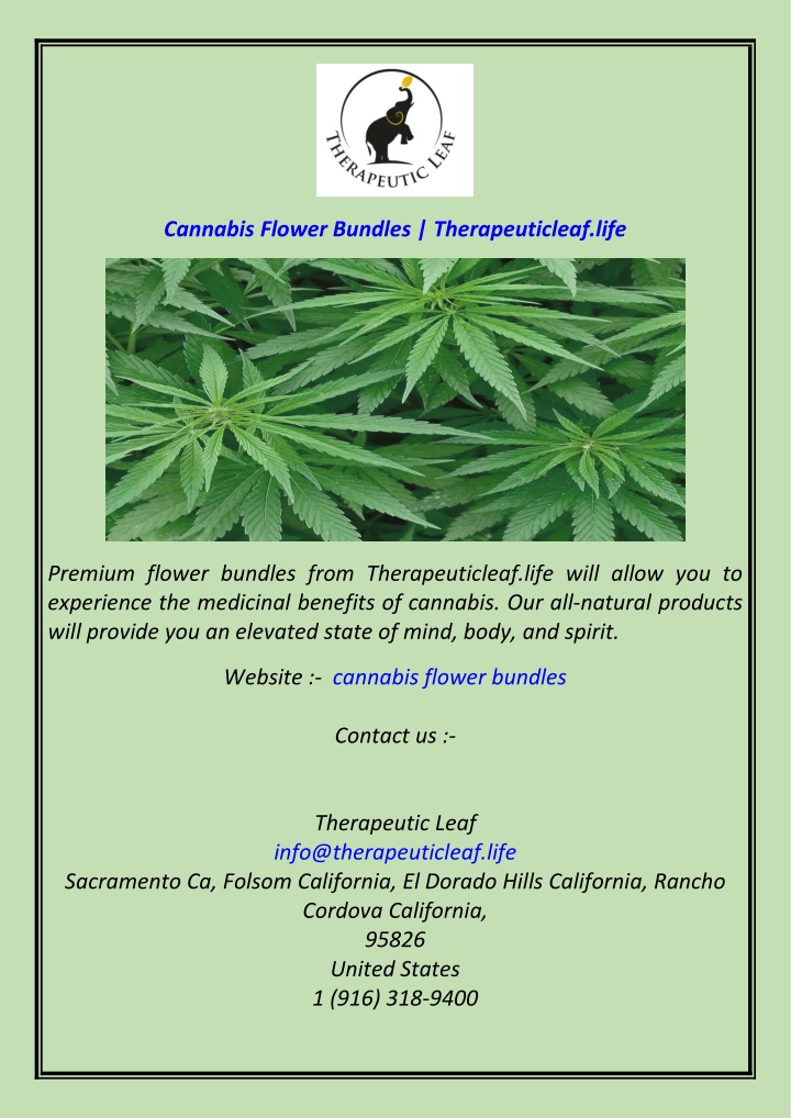 cannabis flower bundles therapeuticleaf life