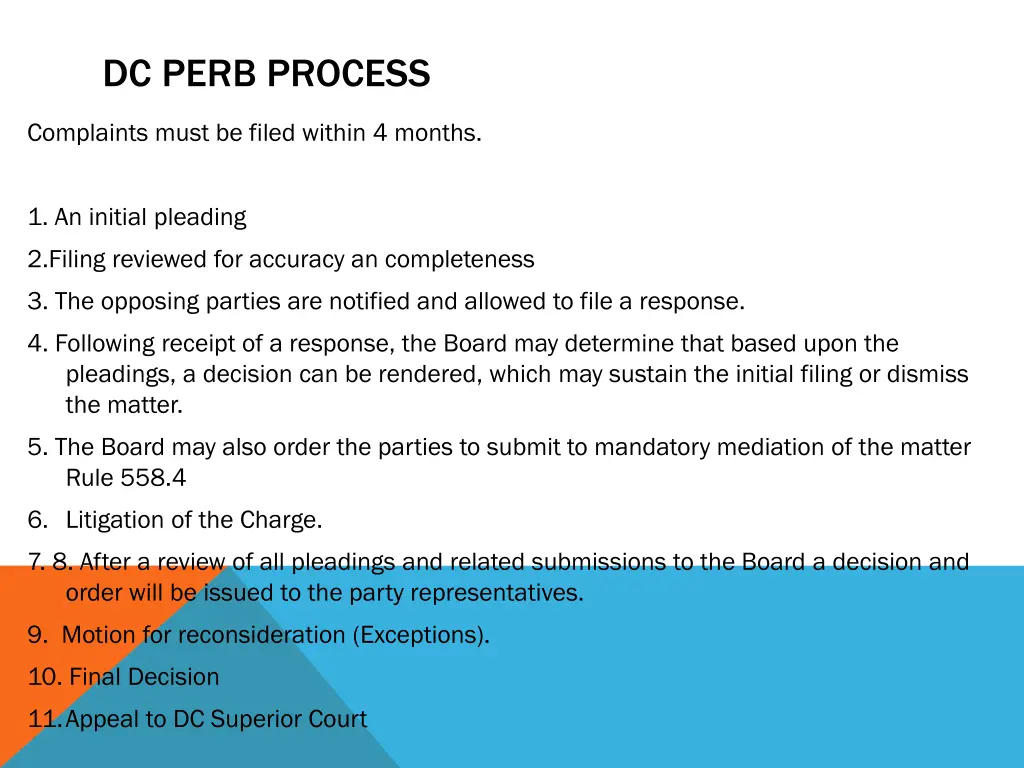 dc perb process