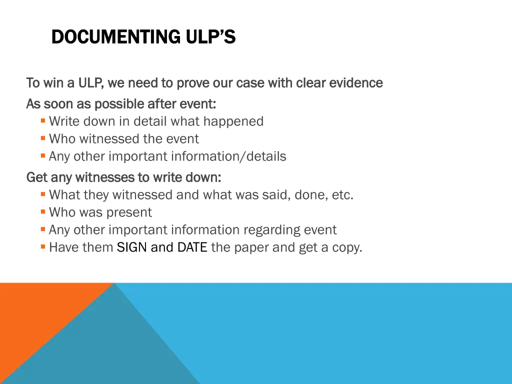 documenting ulp s documenting ulp s