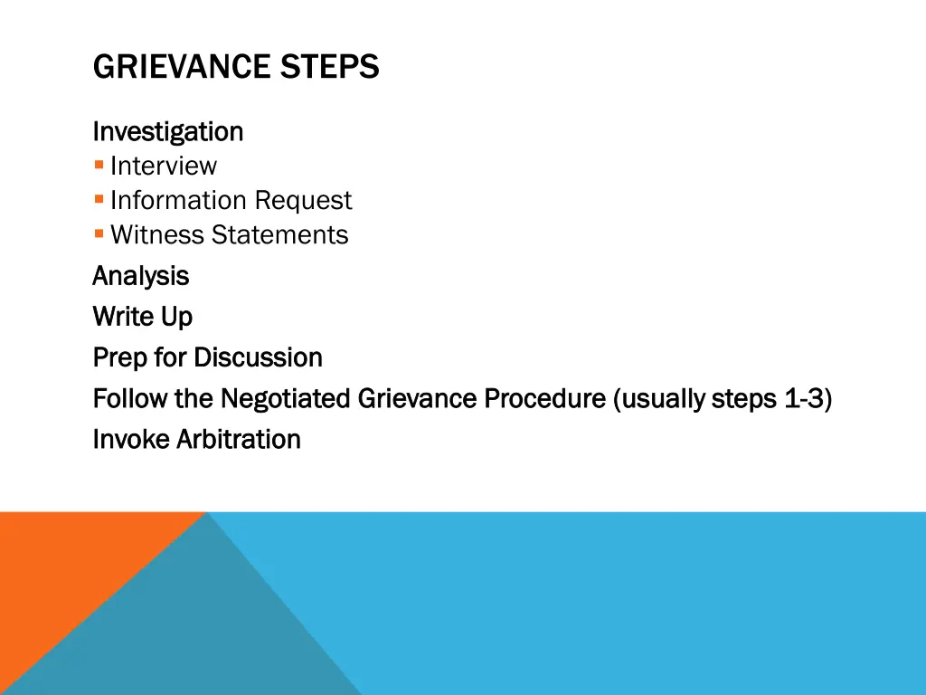 grievance steps