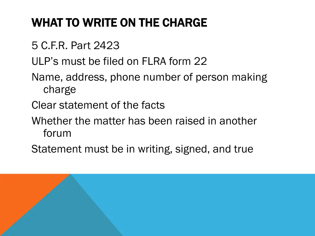 what to write on the charge what to write